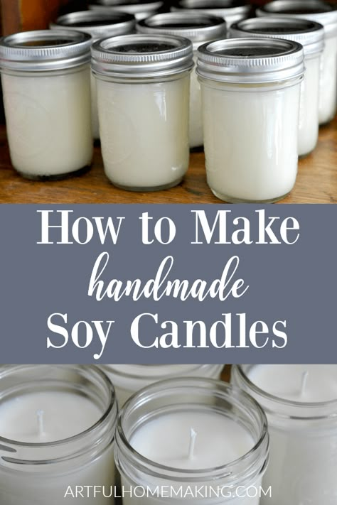 Make Soy Candles, Soy Wax Candles Diy, Homemade Soy Candles, Diy Candles Easy, Candle Tutorial, Candles Homemade, Wax Candles Diy, Homemade Candle, Diy Candles Homemade