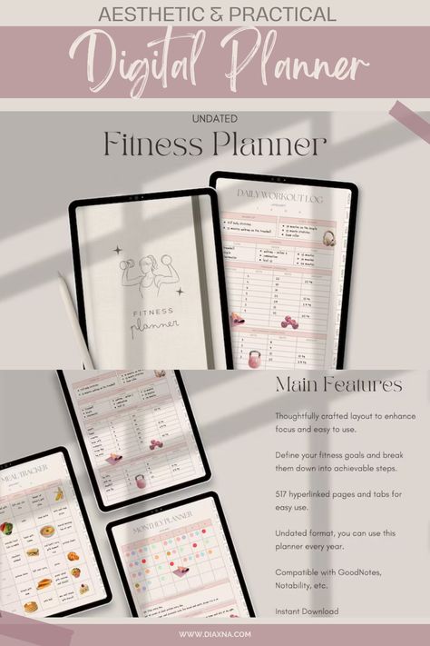 Digital Wellness Planner, Goodnotes Template Free Self Care, Goodnotes Workout Template, Free Digital Fitness Planner Goodnotes, Fitness Planner Goodnotes, Fitness Planner Printable Free, Fitness Planner Template, Ipad Planner Template Free, Goodnotes Ideas