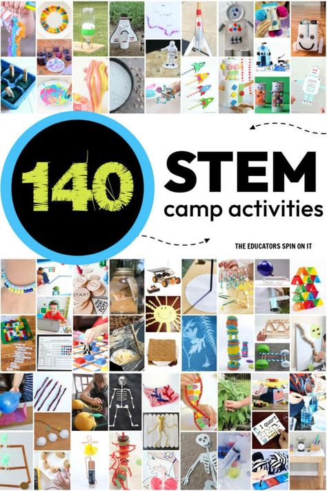 140+ STEM Camp Activities for kids this summer. STEM Themed Activities, Books and Educational Toys for 10 Different Themed STEM Camps Engineering Elementary School, Elementary Stem Projects, Elementary Stem Challenges, Stem Activities For Kindergarten, Kindergarten Stem Challenges, Stem Projects Elementary, Science Activities For Elementary, Stem Challenges Elementary, Stem Activities Elementary