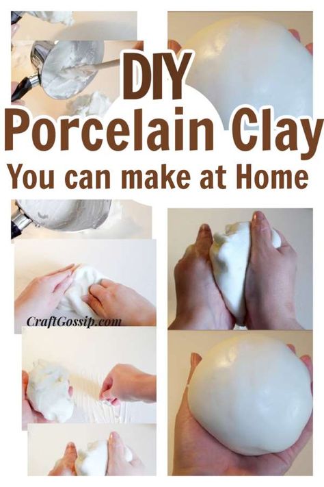 DIY Tutorial For Making Your Own Cold Porcelain Clay – Polymer Clay Diy Molds For Clay, Making Decorative Items, Diy Porcelain, Homemade Clay Recipe, Homemade Polymer Clay, Itsekovettuva Savi, Clay Recipe, Cold Porcelain Clay, Clay Molds