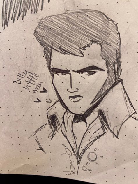 Elvis Presley Drawing Easy, Elvis Sketch, Elvis Presley Drawing, Elvis Drawing, Agent Elvis, Elvis Silhouette, 70s Elvis, Mia Core, Silly Drawings