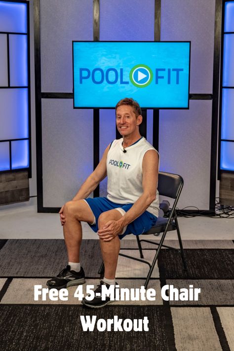 This 45-minute chair workout blends together seated aerobic training with Arthritis Foundation exercises. This sports & rec themed chairfit program will keep you fit and entertained on days when you can't get in the pool. Water Aerobics Routine, Chair Workout, Pool Workout, Muscular Endurance, Water Aerobics, Chair Exercises, Water Exercises, Thanksgiving Theme, Fitness Blog