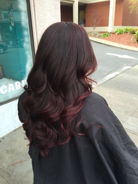 Dark Red Ombre, Red Balayage Hair, Balayage Dark, Dark Red Hair Color, Auburn Balayage, Ombre Dark, Red Ombre Hair, Black Hair Balayage, Wine Hair