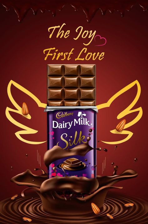 Chocolate Poster Design Ideas, Chai Branding, Chocolate Advertising Design, Chocolate Bar Illustration, Protein Shop, Love Dairy, Coffee Advertising, Happy Chocolate Day, Ice Cream Poster