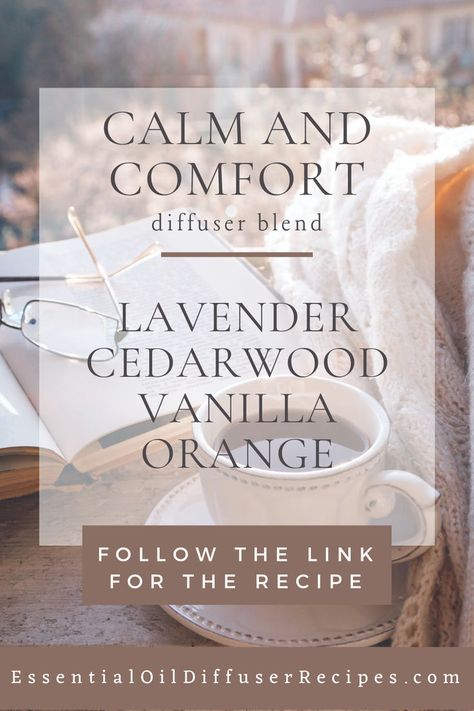 After a long and challenging day, give yourself a moment of peace to recharge. The Calm and Comfort essential oil diffuser blend is the perfect addition to your bedtime ritual, helping you unwind for a restful night's sleep. Enjoy the soothing benefits of lavender, cedarwood, vanilla, and orange essential oils in this unique blend. Essential Oil Combos, Spa Essential Oils, Calming Essential Oil Blends, Benefits Of Lavender, Best Essential Oil Diffuser, Essential Oil Combinations, Calming Essential Oils, Essential Oil Diffuser Blends Recipes, Bedtime Ritual