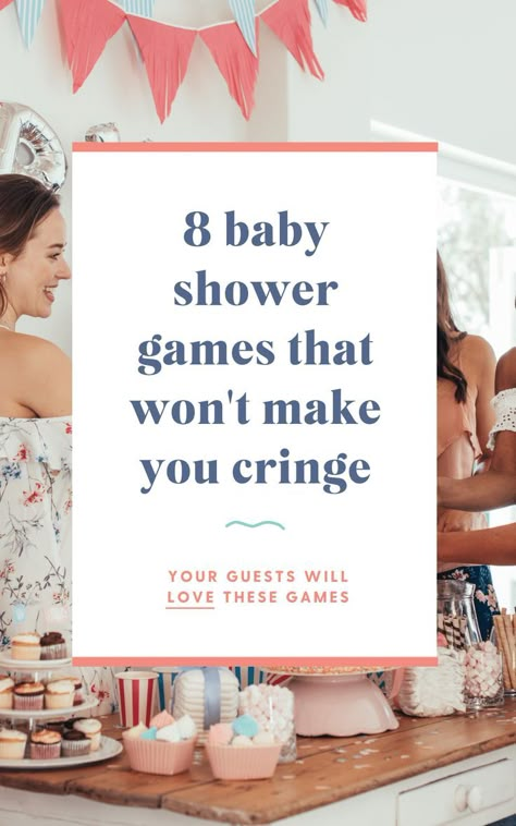 8 baby shower games that won't make you cringe Fun Shower Games, Spring Baby Shower Themes, Baby Sprinkle Games, Easy Baby Shower Games, Modern Baby Shower Games, Baby Shower Games Unique, Boy Baby Shower Games, Babyshower Party