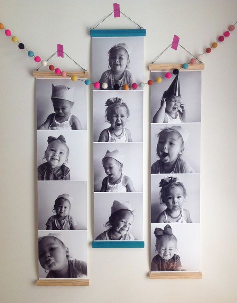 Display Newborn Photos Wall Ideas, Newborn Picture Display Wall Art, Baby Photo Hanger, Kid Portraits On Wall, Child Artwork Display, Lay Baby Lay, Baby Picture Frames, Baby Photo Frames, Unique Nursery