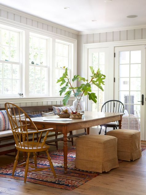 Patrick Ahearn Architect, Patrick Ahearn, Banquette Seating, Dining Nook, Country Farmhouse Decor, Breakfast Nook, Breakfast Room, Contemporary Living, Banquette