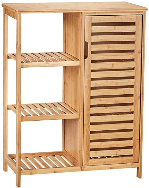 Amazon.com: VIAGDO Bathroom Storage Cabinets with Doors and 3 Side Shelves, Bamboo Floor Cabinet Utility Storage Shelves for Living Room, Bedroom, Hallway, Kitchen, Free Standing Storage Cabinet Furniture: Kitchen & Dining Bathroom Storage Cabinets, Storage Cabinets With Doors, Bamboo Cabinets, Shelves For Living Room, Bathroom Storage Units, Side Shelves, Freestanding Bathroom Cabinet, Bathroom Floor Cabinets, Bamboo Bathroom