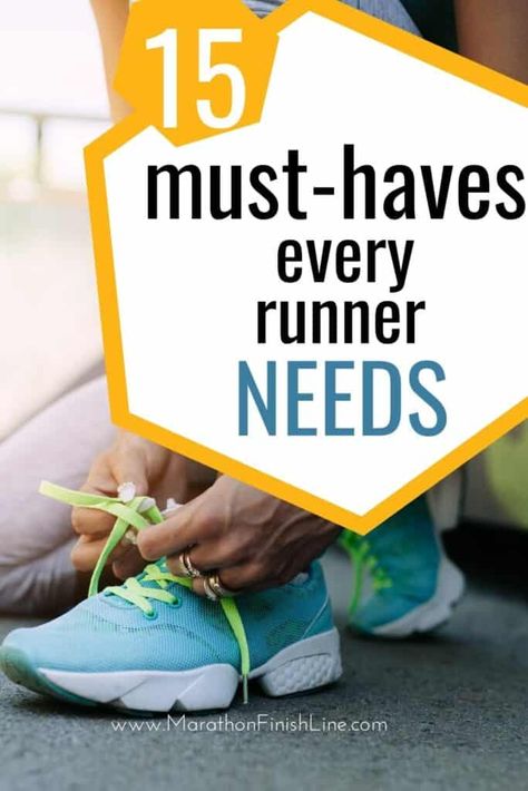 woman's hands tying running shoes with text 15 must haves every runner needs Amazon Running Essentials, Marathon Must Haves, Running Accessories For Women, Running Must Haves, Runner Essentials, Running Essentials For Women, Running Necessities, Runner Recovery, Running Gear For Women