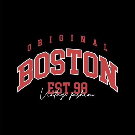 Design vector typography for t-shirt streetwear clothing. boston concept. with white color. perfect for modern t-shirt design Printer Logo, Church Shirt Designs, Dtf Designs, Typography Tshirt Design, Typography Shirt Design, Streetwear Tshirt Design, Logos Retro, Vector Typography, T Shirt Logo Design