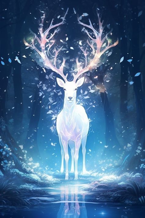 Forest Guardian, Wallpaper Brands, Deer Wallpaper, Spiritual Animal, Mythical Creatures Fantasy, Mystical Animals, Creature Artwork, Mythical Animal, Deer Art