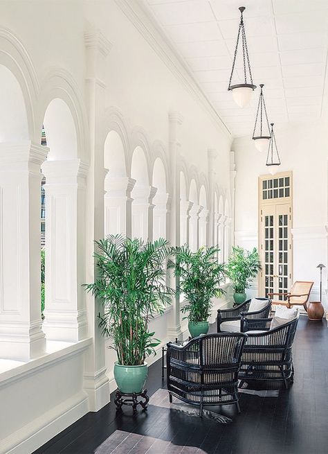 Inside Singapore's famous Raffles hotel - Vogue Australia Singapore Colonial Style, British Colonial Interiors, Raffles Hotel Singapore, Colonial Style Interior, Colonial Interior Design, Raffles Hotel, Colonial Interiors, Indochine Style, British Colonial Decor