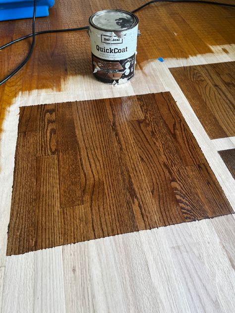 English Chestnut Stain On Oak, Wood Floor Stain Colors On Red Oak, Stain Colors On Red Oak, Wood Floor Stain Colors, Floor Stain Colors, Honey Oak Cabinets, Floor Stain, Honey Oak, Oak Cabinets