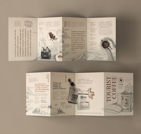 Layout Design Brochure, Coffee Catalogue, Coffee Brochure, Infographic Brochure, Museum Catalogue, Museum Brochure, Brochure Design Layouts, Illustration Design Graphique, Art Brochures