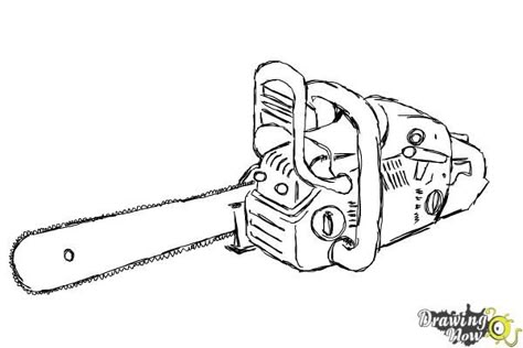 How to Draw a Chainsaw - DrawingNow Chainsaw Art Reference, Chainsaw Drawing Easy, Chainsaw Reference Drawing, Chainsaw Drawing Reference, Chainsaw Sketch, Chainsaw Reference, Still Life For Beginners, Chainsaw Drawing, Material Sketch