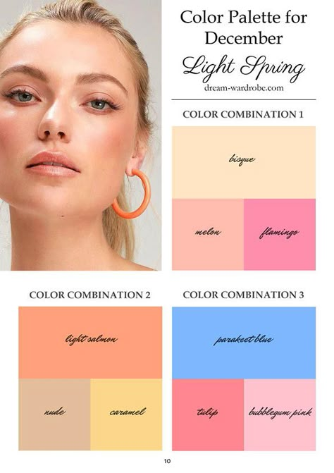 Light Spring Color Combinations, Light Spring Color Palette Outfits Capsule Wardrobe, Light Spring Color Palette Makeup, Spring Color Makeup, Light Spring Color Analysis, Light Spring Colour Palette, Light Spring Capsule Wardrobe, Light Spring Wardrobe, Light Spring Celebrities