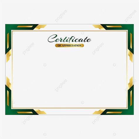 Green And Gold Border Frame, Certificate Border Design Frames, Certificate Frame Design, Certificate Border Png, Free Receipt Template, Green Certificate, Creative Logo Design Art, Graduation Certificate Template, Useful 3d Prints