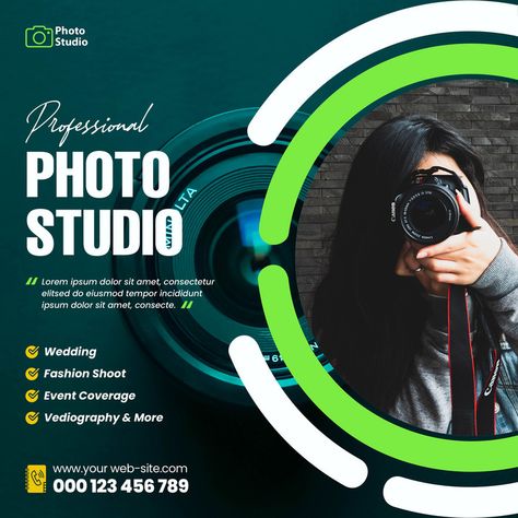 photography photo studio social media post banner or instagram post template design#pikbest#templates Photography Banner Design Graphics, Photo Studio Flyer Design, Photoshop Social Media Post, Photo Studio Poster Design, Pikbest Graphic Design Templates, Photography Social Media Post Ideas, Photo Studio Banner Design, Studio Banner Design, Photography Banner Design