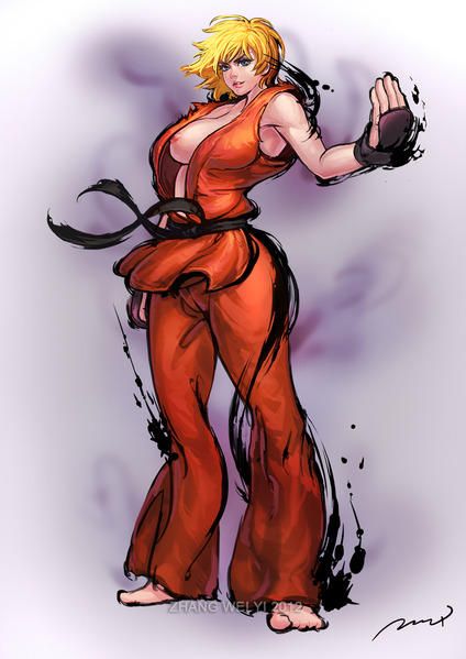 29 by ZWY-001 Ken Street Fighter, Female Character Design Brunette, Street Fighters, Street Fighter Art, Female Fighter, Cartoon Sketches, Comics Girl, Anime Character Drawing, Cute Anime Pics