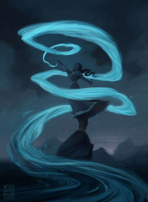 Avatar The Last Airbender - Katara - Waterbender - Water Bending. Atla Katara Waterbending, Katara Waterbending Poses, Water Bending Art, Waterbending Art, Kitara Avatar, Katara Bending, Avatar The Way Of Water Art, Avatar The Last Airbender Fan Art, Water Bender Art