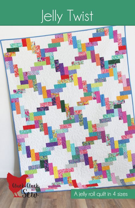 Jelly Twist #211 - Twist Quilt Pattern, Strip Quilt Patterns, Jelly Roll Patterns, Cluck Cluck Sew, Jelly Roll Quilt, Jelly Roll Quilts, Jelly Roll Quilt Patterns, Quilt Sewing Patterns, Twist Pattern