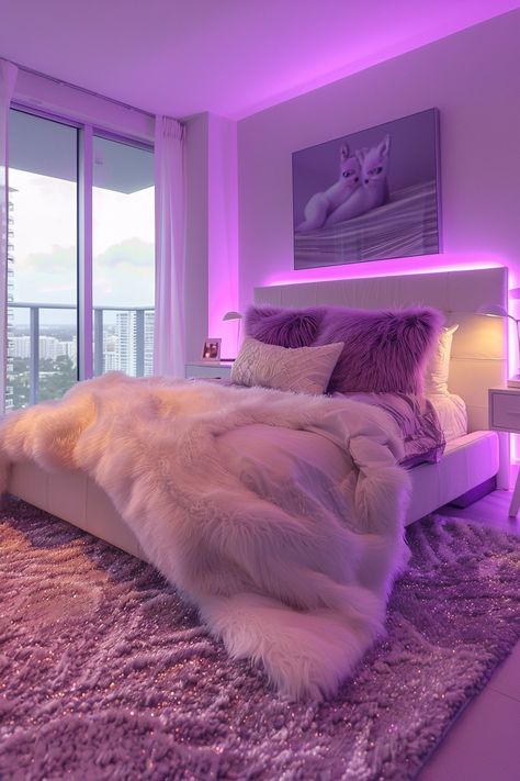 10 Bold Baddie Aesthetic Bedroom Ideas Apartment Bedrooms Aesthetic, Colored Lights Bedroom, Pink And Purple Room Decor, Pink Bedroom Decor Girly, Dream Apartment Decor Aesthetic, Big Room Design, Vibey Apartment Bedroom, Aesthetic Apartment Bedrooms, Classy Modern Bedroom