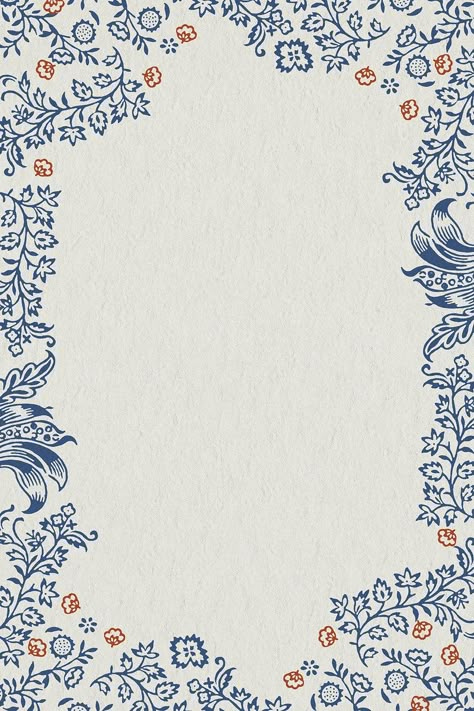 Blue Frame Border, Floral Cards Design, Vintage Borders, William Morris Art, Frame Border, Blue Frame, Ornament Frame, 背景 シンプル, Border Pattern