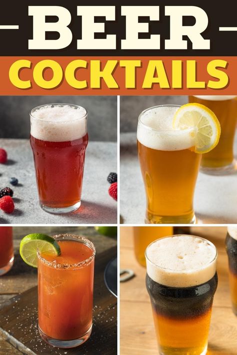 Get your drink on with these delicious beer cocktails! From punch to margaritas, every sip is boozy and refreshing. Perfect for your next get-together. Drinks With Beer In Them, Beer And Vodka Drink, Beer Drinks Recipes, Cocktail With Beer, Cocktails With Beer, Beer Recipes Drinks, Drinks With Beer, Beer Cocktails Recipes, Beer Smoothie