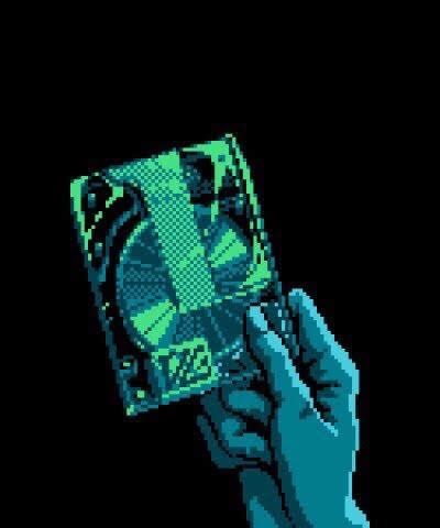 Pixel Art, Money, Green, Blue, Black, Art