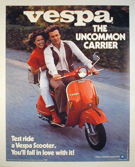 Vintage Vespa Advertising Aroud The World Vespa Advertising, Scooter Garage, Vespa Special, Vespa Px 125, Vespa Gt, Red Vespa, Vespa Art, Italian Scooter, Classic Vespa