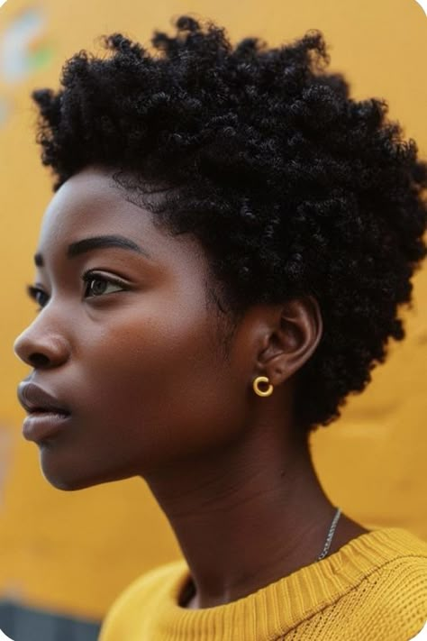 4c Pixie Haircut, Short Natural Hair Styles For 4c Hair, Short Hair 4c, Short Natural Hairstyles For Black Women, Natural Pixie Cut, 4c Natural Hairstyles Short, Short Curly Afro, Tomboy Haircut, Short Afro Hairstyles