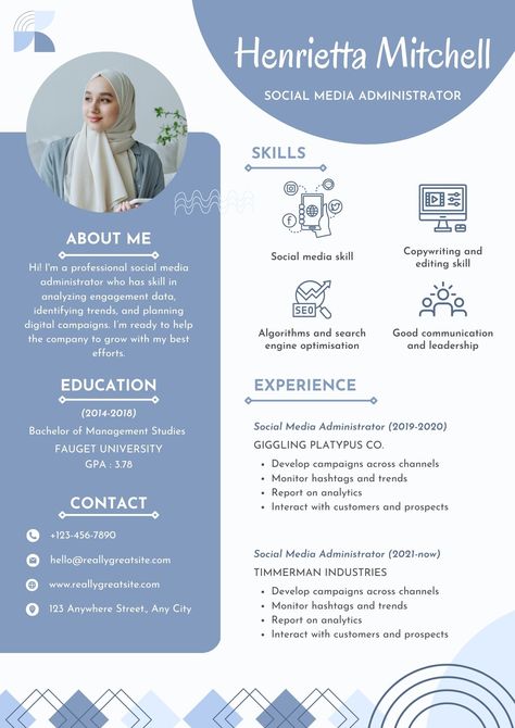 Get inspired with our collection of social media administrator resume designs. Our templates are perfect for crafting a professional and memorable resume that stands out from the competition. Leverage our helpful tips and resources to create a winning resume today. Covering Letter, Unique Resume, Cv Inspiration, Graphic Design Cv, Engineering Resume, Portfolio Resume, Creative Cv, Resume Writing Services, Cv Resume Template