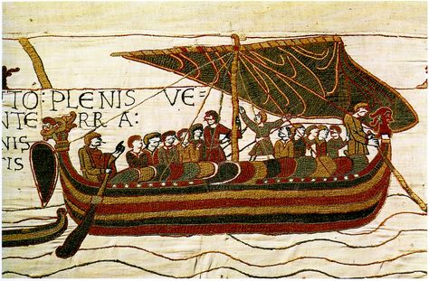 Medieval Embroidery, Bayeux Tapestry, Maritime Art, Medieval Tapestry, Seascape Art, Viking Age, Anglo Saxon, European History, Medieval Art