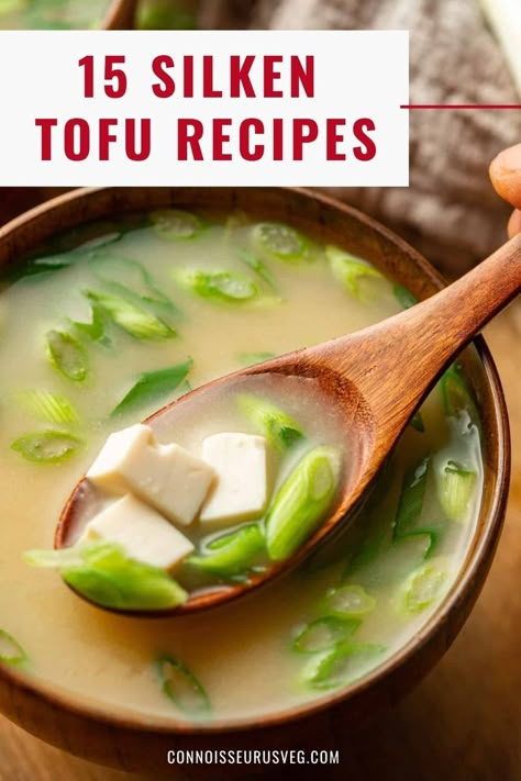 Silken Tofu Recipes, French Onion Dip Recipe, Tofu Recipes Healthy, Onion Dip Recipe, Healthy Vegan Dinner Recipes, Homemade Baked Bread, Cooking Tofu, Tofu Soup, Tofu Recipes Vegan