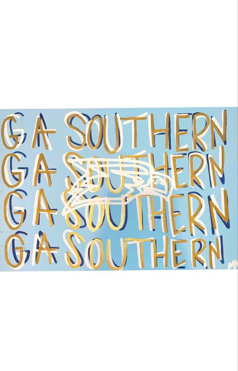 Georgia Southern Painting, College Room Paintings, Georgia Southern University Dorm, Dorm Paintings Canvas, College Painting Canvases, College Dorm Paintings, College Canvas Paintings, College Paintings, Dorm Room Canvas