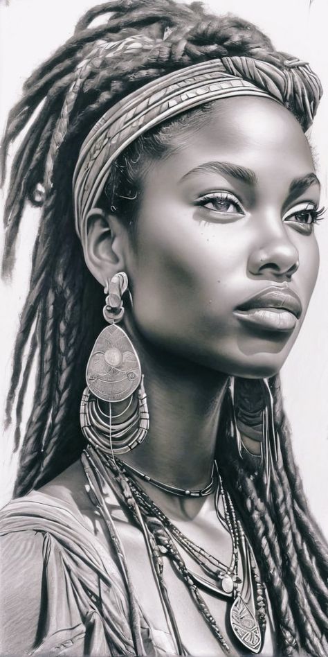 African Woman Portrait Painting, 2025 Drawing, Black Woman Art Drawings, Africa Art Painting, Black Art Aesthetic, African Warrior Tattoos, Contemporary Portrait Artists, African Portraits Art, Ms Jones