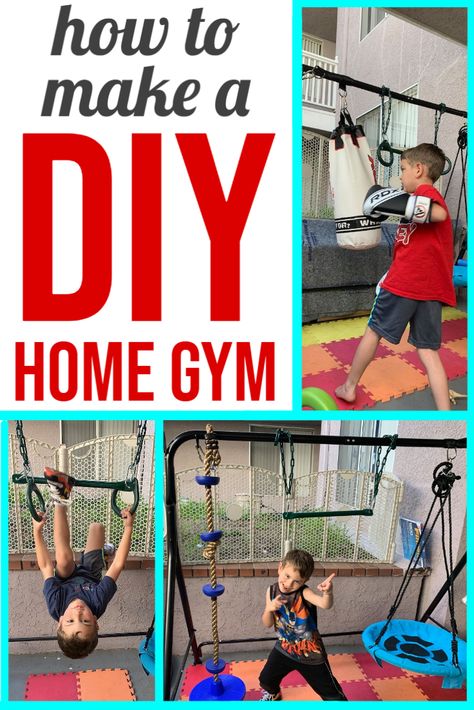 Garage Jungle Gym, Garage Sensory Gym, Diy Sensory Gym At Home, Diy Indoor Kids Gym, Diy Sensory Gym, Diy Indoor Jungle Gym, Monkey Bars In Bedroom, Diy Indoor Jungle Gym For Kids, Diy Indoor Monkey Bars