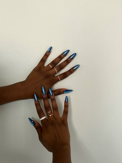 Nails Black Women, Nail Ideas Simple, Nail Ink, Sns Nails Colors, Blue Nail Color, Sns Nails, Girly Acrylic Nails, Nails Black, Simple Nail Designs