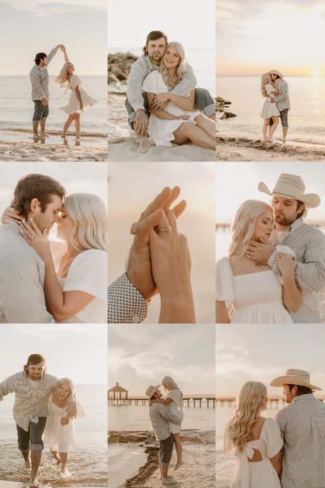 Engagement Photoshoot Outfit Beach, Couple Pic Idea On Beach, Beach Photo Session Outfits, Beach Wedding Anniversary Photoshoot, Couples Photos At The Beach, Beach Pictures Husband And Wife, Couple Poses Near Beach, Beach Photography For Couples, Engagement Shoot Dress Beach