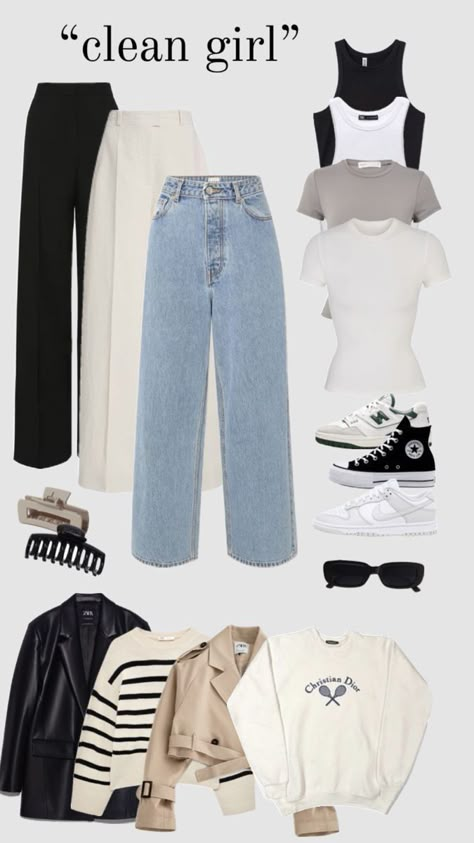 Capsule Wardrobe Casual, Fashion Capsule Wardrobe, Everyday Fashion Outfits, Casual Day Outfits, Clean Girl Aesthetic, Easy Trendy Outfits, Wardrobe Outfits, Looks Chic, 가을 패션