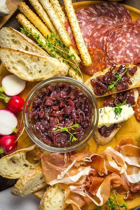 Red Onion Jam with Wine, Honey and Thyme — Nerds with Knives Onion Honey, Liver And Onions Recipe, Red Onion Jam, Pickles Canning, Cooking With Wine, Liver And Onions, White Bean Dip, Honey Jam, Canning Jams