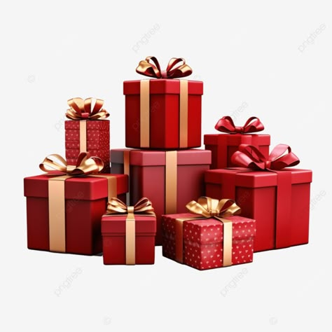 group of realistic gifts with gold ribbons for birthday or christmas celebration in red christmas Christmas Box Design, Christmas Gift Box Design, Realistic Gifts, Christmas Present Images, Avatar Fb, Christmas Gift Images, Gift Box Png, Christmas Birthday Decor, Christmas Gift Background