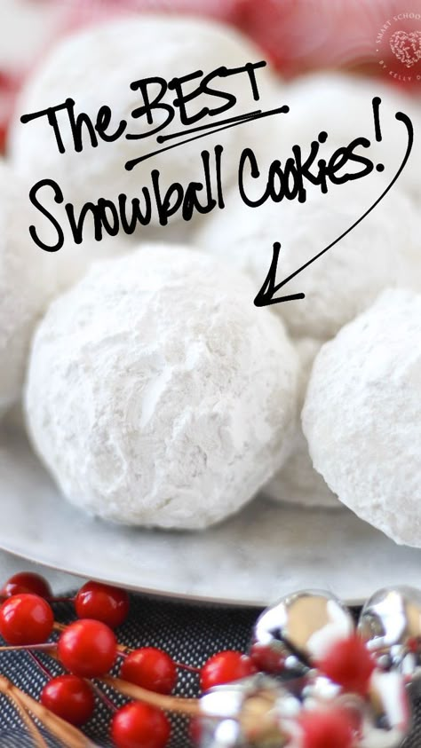 Christmas Snowball, Cookie Recipes Holiday, Snowball Cookie Recipe, Christmas Cookie Recipes Holiday, Snowball Cookies, Recipes Holiday, Baked Treats, Christmas Cookie Recipes, All Christmas