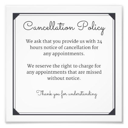 Cancellation policy poster for salon or spa custom gift ideas diy Poster Spa, Salon Promotions, Salon Life, Dream Salon, Salon Quotes, Salon Gifts, Spa Ideas, Hair Salon Decor, Salon Signs