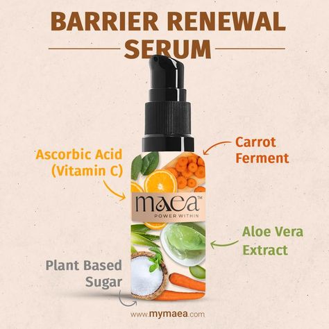 Our barrier renewal serum is clinically proven to moisturize your skin to the requisite proportion. A selected blend of essentials helps strengthen the barrier and restore its natural hydration system. With @maeaskincare your skin appears softer, smoother, healthier and more youthful! Get our products on Amazon and www.mymaea.com 🛒 #serum #renewalserum #probiotic #probiotics #skinpigmentation #skincare #skincareroutine #skin #skincareproducts #selfcare #skincaretips #maea #maeaskincare Skincare Advertising, Oil Ads, Smoothie Flavors, Natural Hydration, Aloe Vera Extract, Anti Aging Serum, Ascorbic Acid, Ads Creative, Probiotics