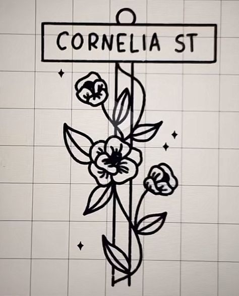 Cornelia Street Tattoo, Street Sign Tattoo, Cornelia Street Taylor Swift, Swift Tattoo, Cornelia Street, Taylor Swift Tattoo, Sign Tattoo, Street Tattoo, Swift Wallpaper