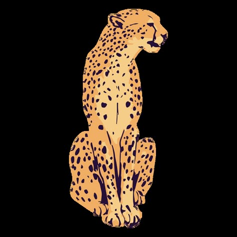 Cheetah animal sitting semi flat PNG Design Sitting Cheetah Tattoo, Cheetah Illustration Drawings, Cheetah Graphic Design, Graphic Tees Design Prints Png, Playing Card Drawing, Sitting Cheetah, Muslim Wedding Card Design, Cheetah Cartoon, Cheetah Clipart