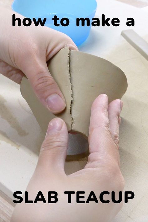 Hand Building Pottery For Beginners, Handbuilt Pottery Ideas Templates, Clay Slabs Designs Easy, Easy Slab Pottery, Easy Hand Building Pottery Ideas, Slap Pottery, Pottery Templates Free Printable, Slab Cup Ideas, Easy Ceramics Ideas Pottery