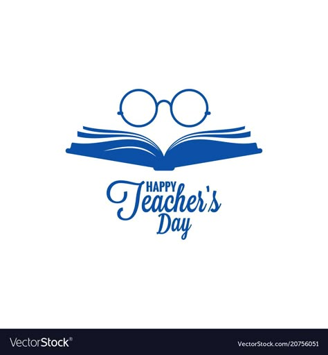 Teachers day logo glasses and book icon on white Vector Image Teacher Logo, Teachers Day Poster, Book Icon, Day Logo, Easter Arts And Crafts, Happy Onam, Glasses Logo, Book Logo, French Teacher